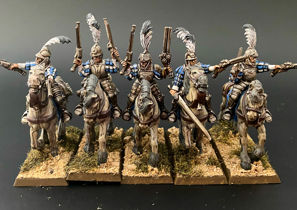 Empire Pistoliers 5 figures on horseback.