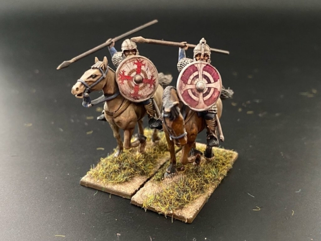 Gripping Beast Mounted Saxon Thegns 2 Mounted Saxon Thegns with shields.
