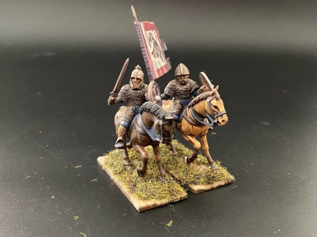 Mounted Saxon Thegns with Banner.