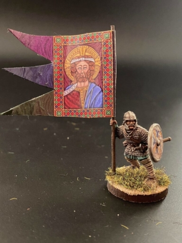 Single figure saxon standard barer with banner.